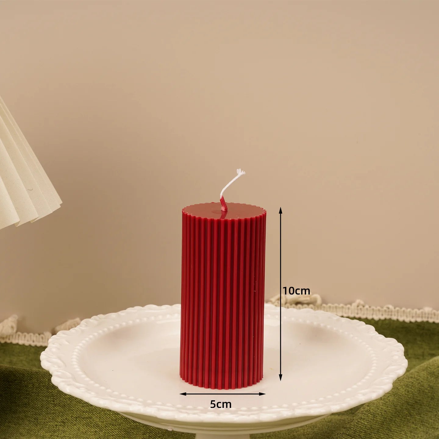 Ribbed Pillar Candles Handmade Soy Wax Modern Candles Aesthetic Retro Textured Pillars for Housewarming Gift Table Decor