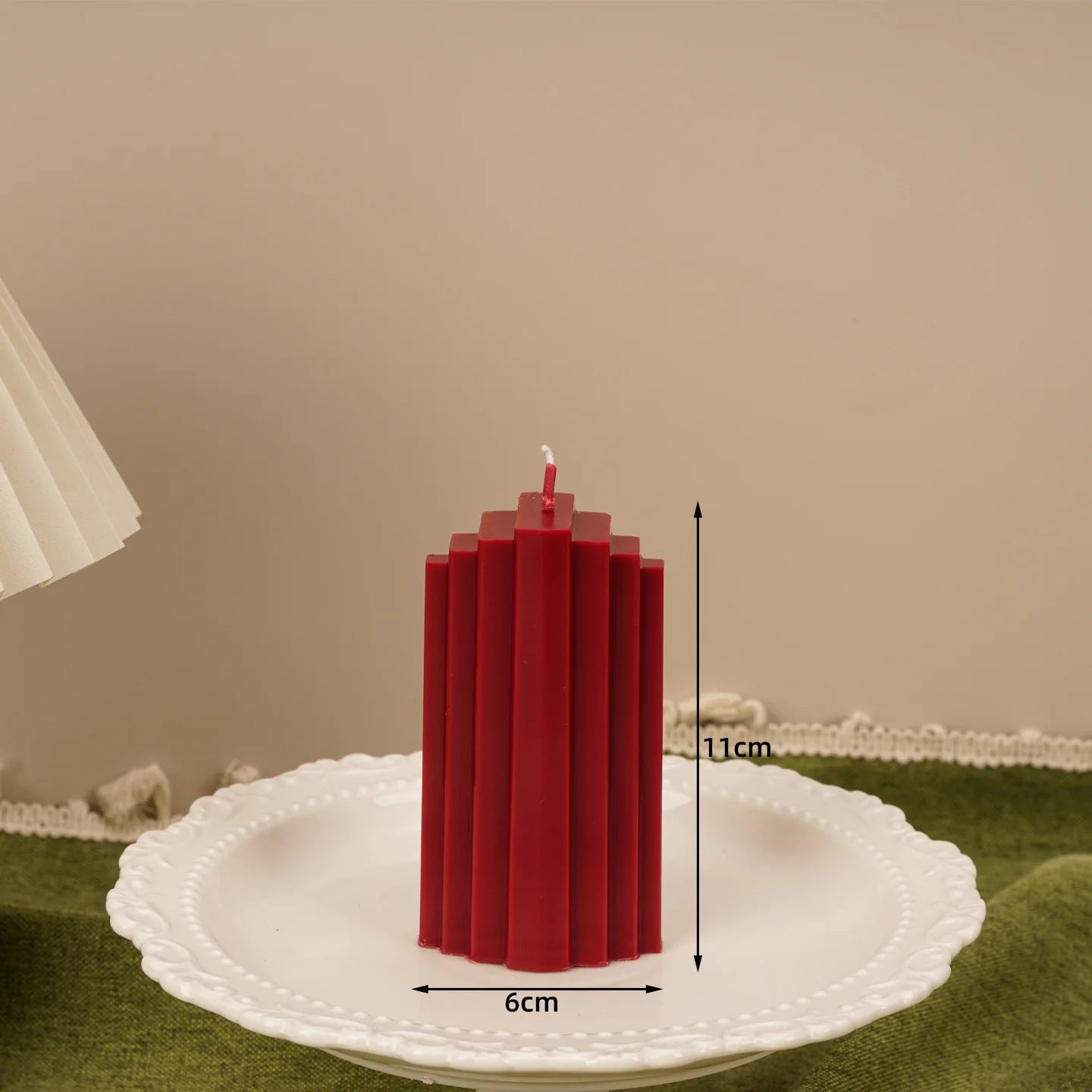 Ribbed Pillar Candles Handmade Soy Wax Modern Candles Aesthetic Retro Textured Pillars for Housewarming Gift Table Decor