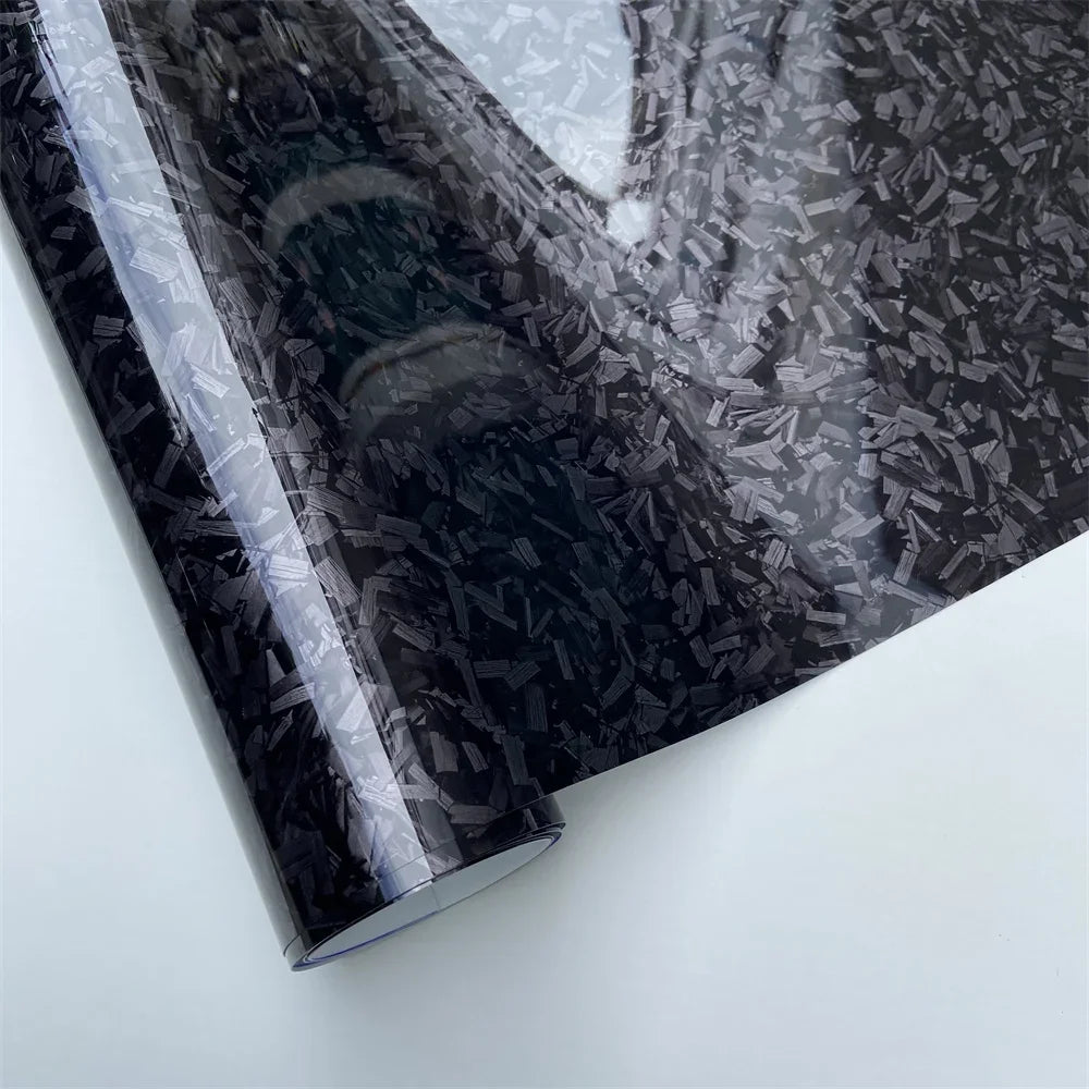 Black Forged Carbon Fiber Vinyl Car Wrap Film Decal Self Adhesive DIY Styling Interior Stickers For Motorcycle Wrapping