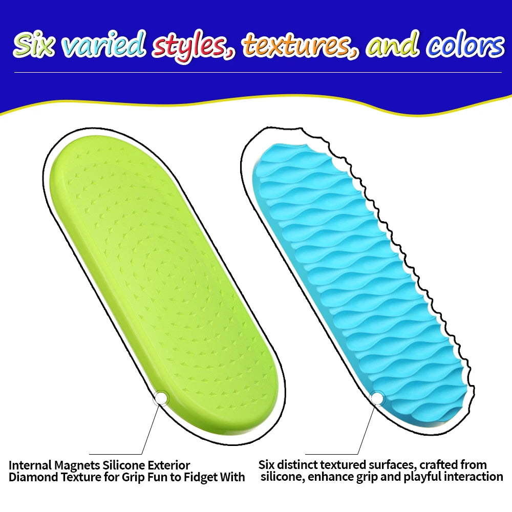 6/12/18PCS Silicone Sensory Strip Fidget Toys Kids Autism Decompression Calming Fidgeting Toy Adults  Anxiety Relief Sensory Toy