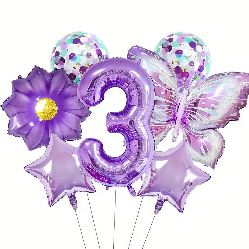 Purple Butterfly Party Decoration Disposable Paper Plates Napkins Cups Straw Tableware Set for Butterfly Birthday Party