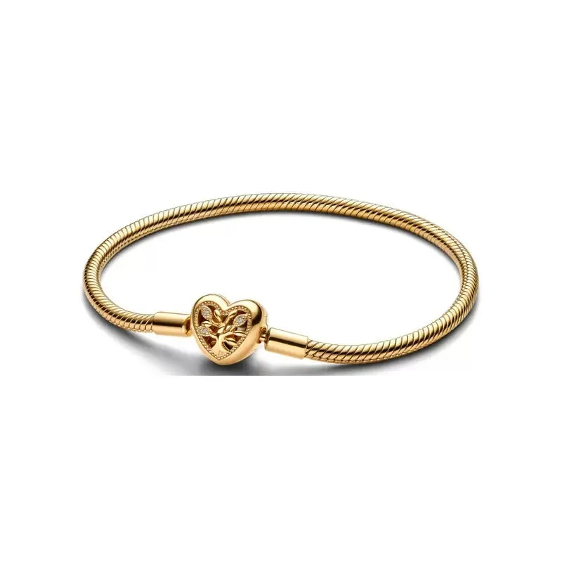 Original hot selling 925% sterling silver fashionable round heart snake bone bracelet for women DIY luxury jewelry gift making