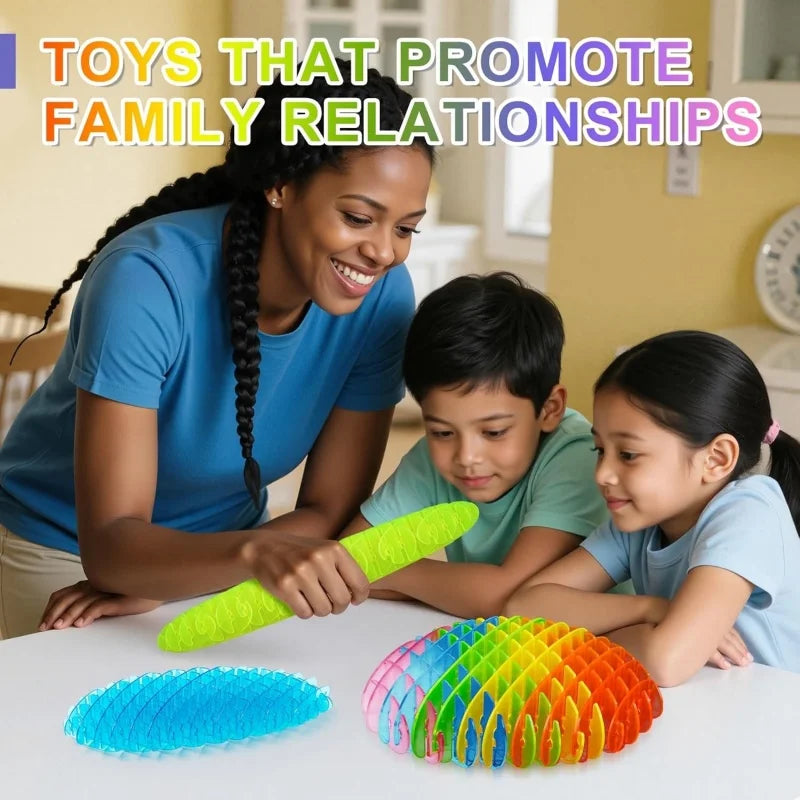 Fidget Worm Toy Flexible 3D Sensory Slug Figgy Toy for Kids Adults Anxiety Relief, Focus - For Play, School, Work Gifts