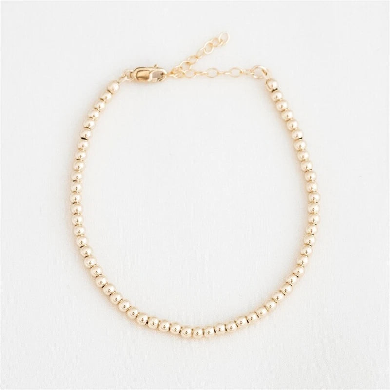 Handmade Gold Beads Bracelet 14K Gold Filled Bracelet Gold Jewelry Boho Bracelets Vintage Boho Women Jewelry
