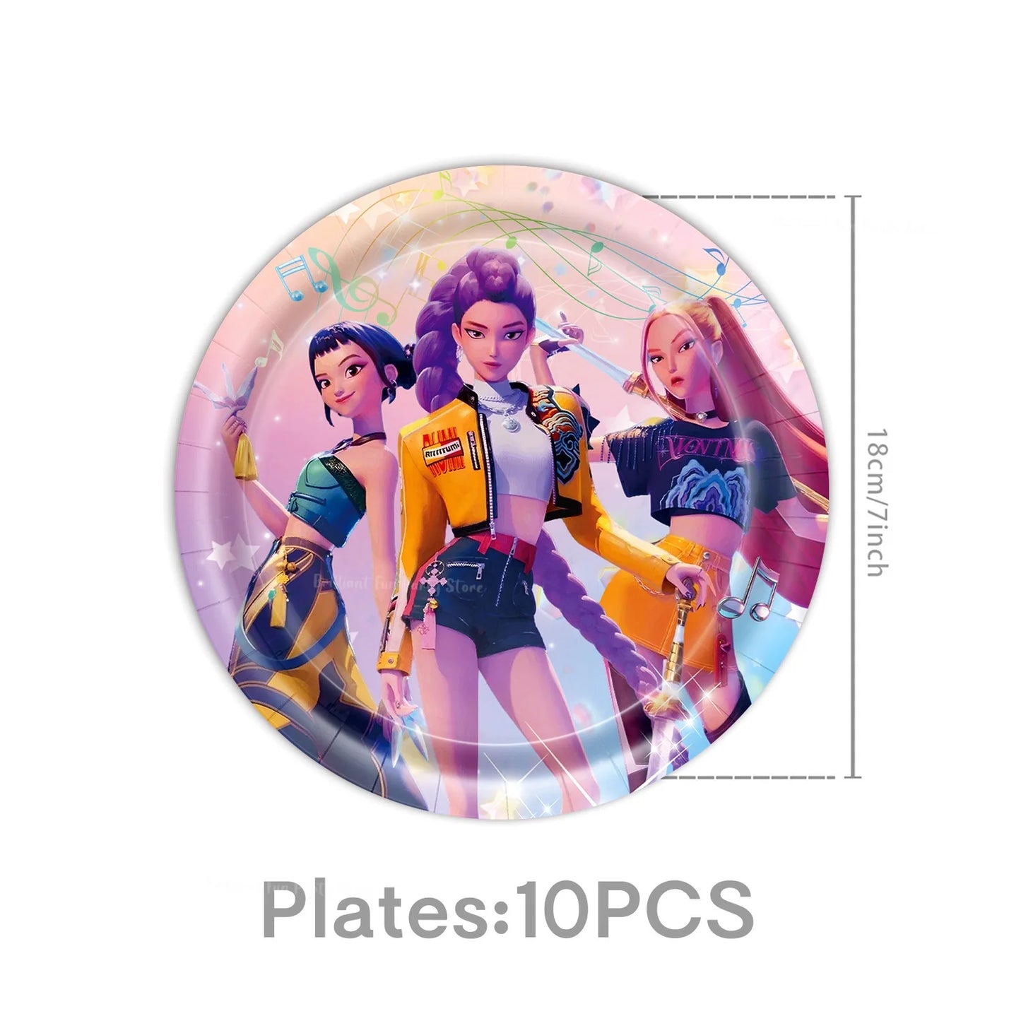 KPop Demon Hunters Birthday Decoration Disposable Party Tableware Paper Plates Napkins Cups Tablecloth Gift Bag Event Supplies