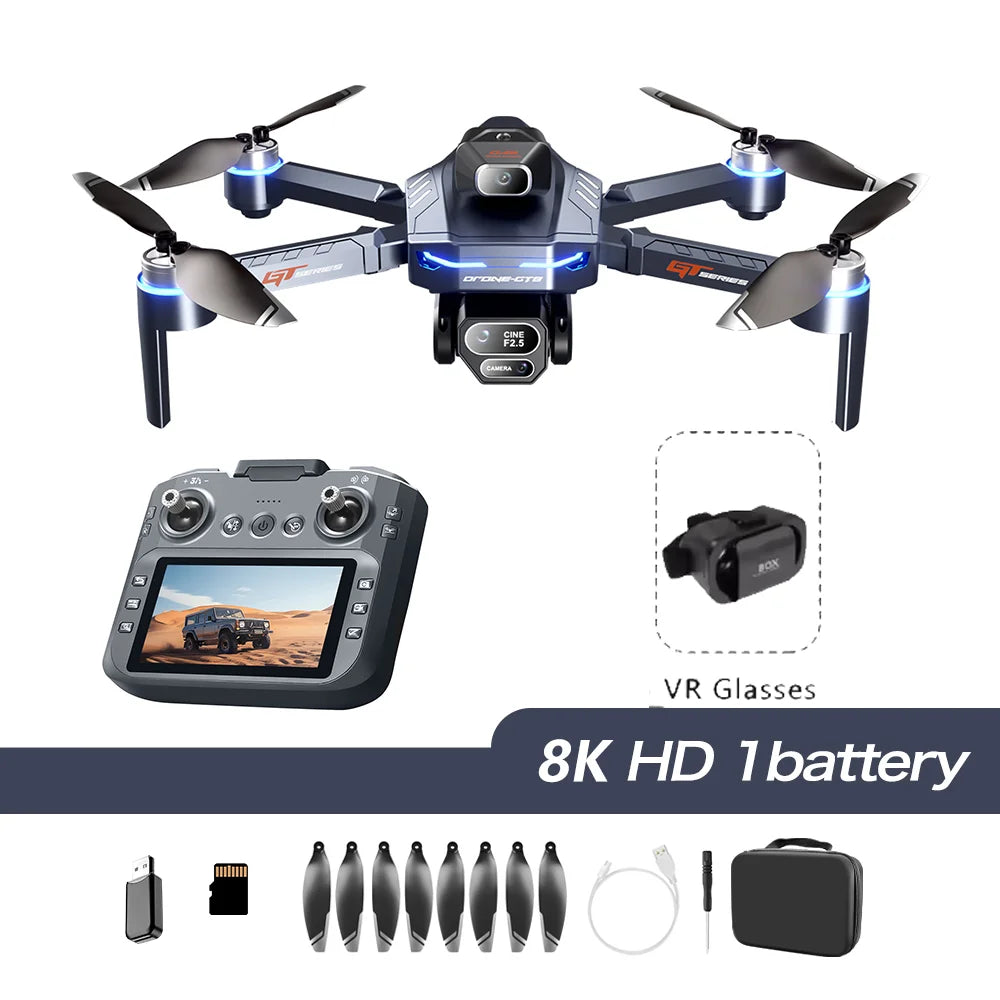 2026 New GT8 Drone GPS 8K Professional HD 360° Dual Cameras 5G WIFI Brushless Motors Obstacle Avoidance Foldable Quadcopter Toys