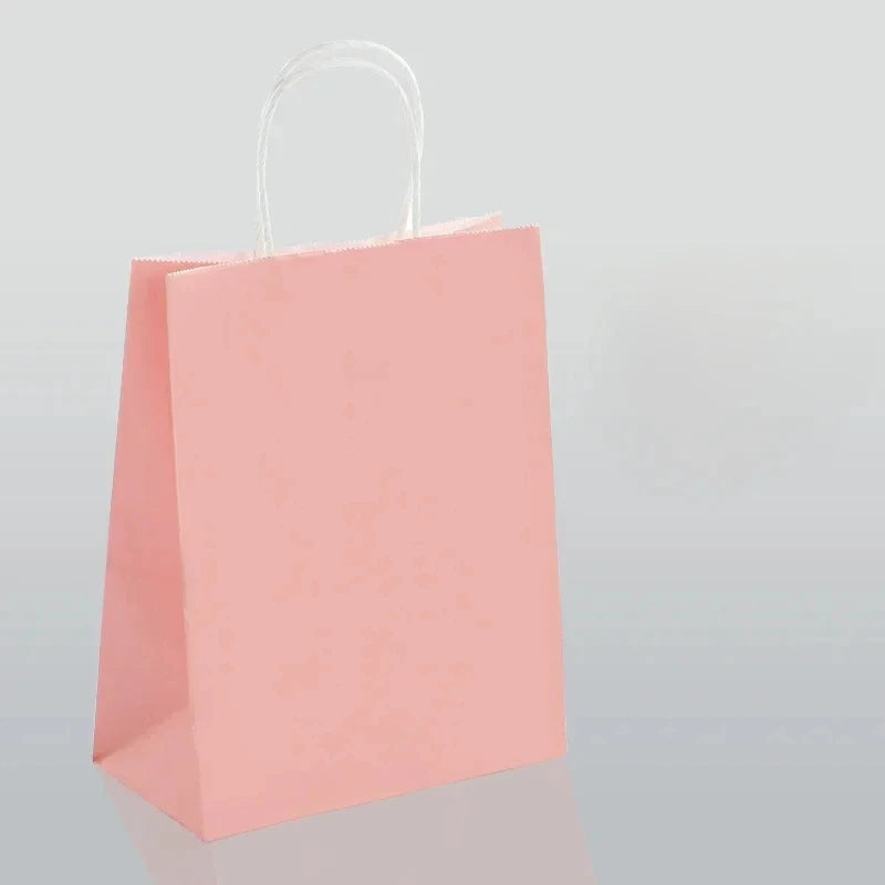 Wholesale Blank Kraft Paper Gift bags Custom Printed Recyclable Kraft Paper Shopping Bag Cosmetic Wedding Candy Grocery Bag
