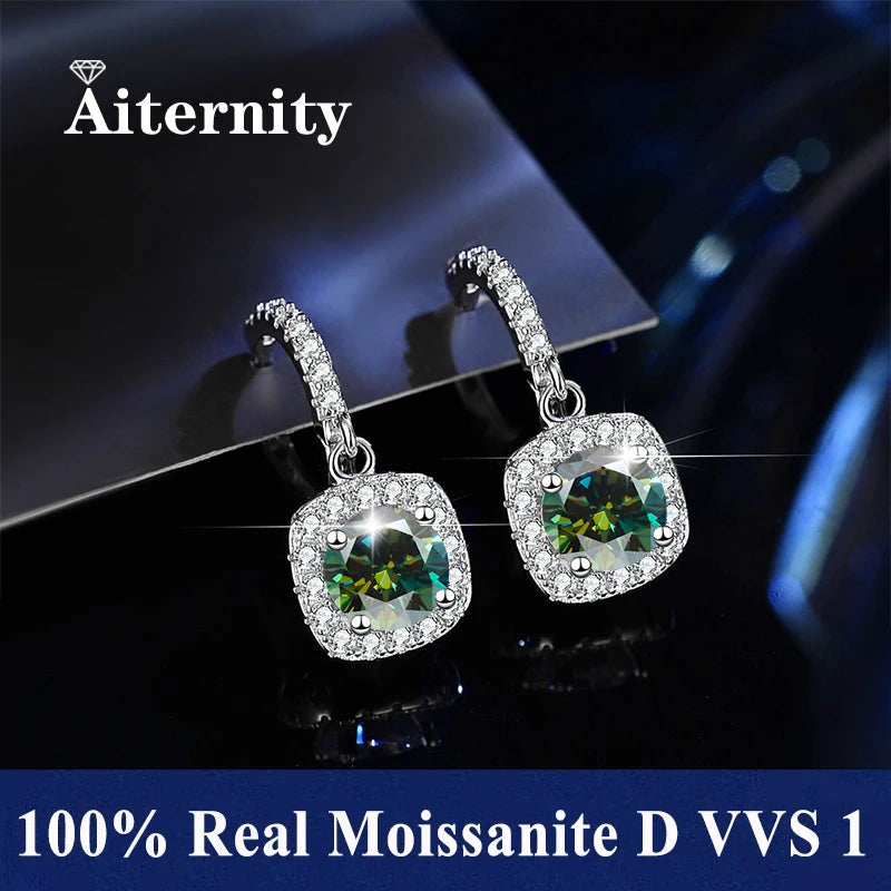 GRA Certificates 100% Real Moissanite 925 Sterling Silver D VVS1 Pass Diamond Tester Pen Moissanite Stud Earrings For Women