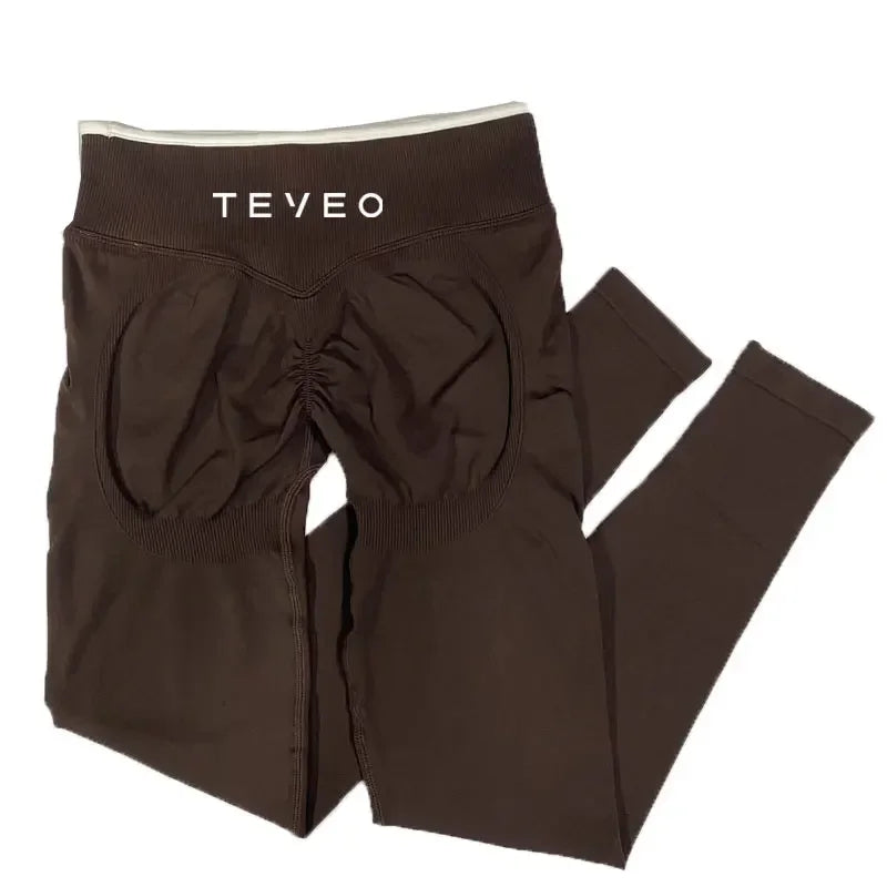 TEVEO Women's Sports Yoga Shorts Fitness Cycling Elastic Sports Pants Ignite Sculpt Scrunch Short Yoga Bra Set leggings
