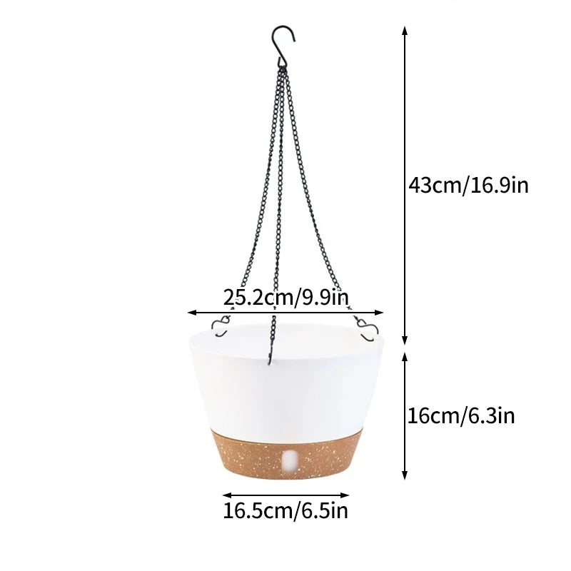 Plastic Hanging Basket Plant Pot Self-Watering Flowerpot Outdoor Plant Pot Indoor Wall Hanging Pots for plants Home Decoration