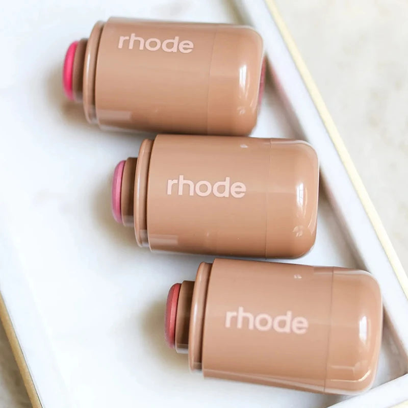 Makeup Cheek Blush Cream Blusher Stick Lip Gloss Phone Case For iPhone 16 17 Ribbon SALTY TAN Raspberry Espresso Lipstick INS