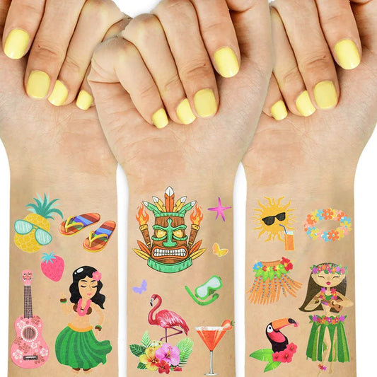 Hawaiian Party Aloha Temporary Tattoo Sticker Waterproof