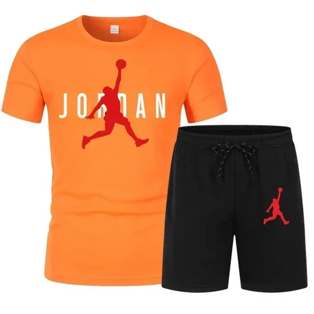 Summer Popular Men's T-shirt+shorts Suit Men Sports Suit Printing Casual Fashion Short-sleeved T-shirt Set Men Joggers Suit Set