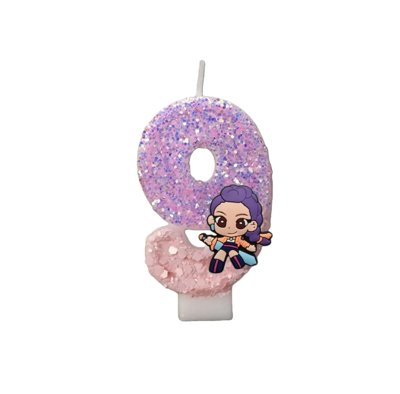 Cartoon Cute Girl Group Hunters Digital Candle Number 0-9 Kids Birthday Cake Decoration Supplies Party Accessories Supplies