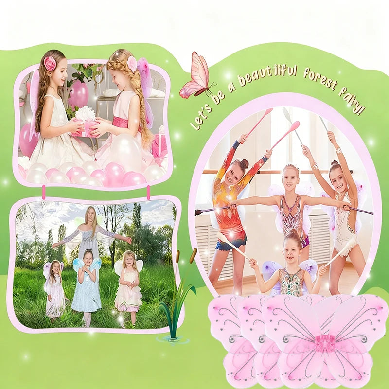 6-36 Pcs Fairy Wings Bluk Butterfly Wings Costume for Birthday Wedding Decoration Dress up Butterfly Favors Role Play Supplies