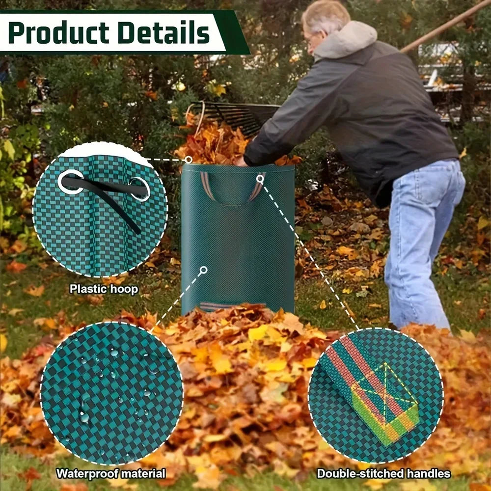 PP Garden Waste Bags Heavy-Duty  Reusable Yard Debris Bags with Industrial Fabric and Handles for Plant, and Leaf Collection