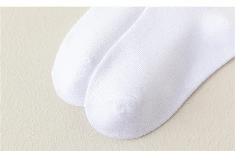 5Pairs/Set 3-13Years Baby Girls Boys Casual Sports Socks Soild Soft Cotton Four Season School Socks Black White Gray Kids Socks