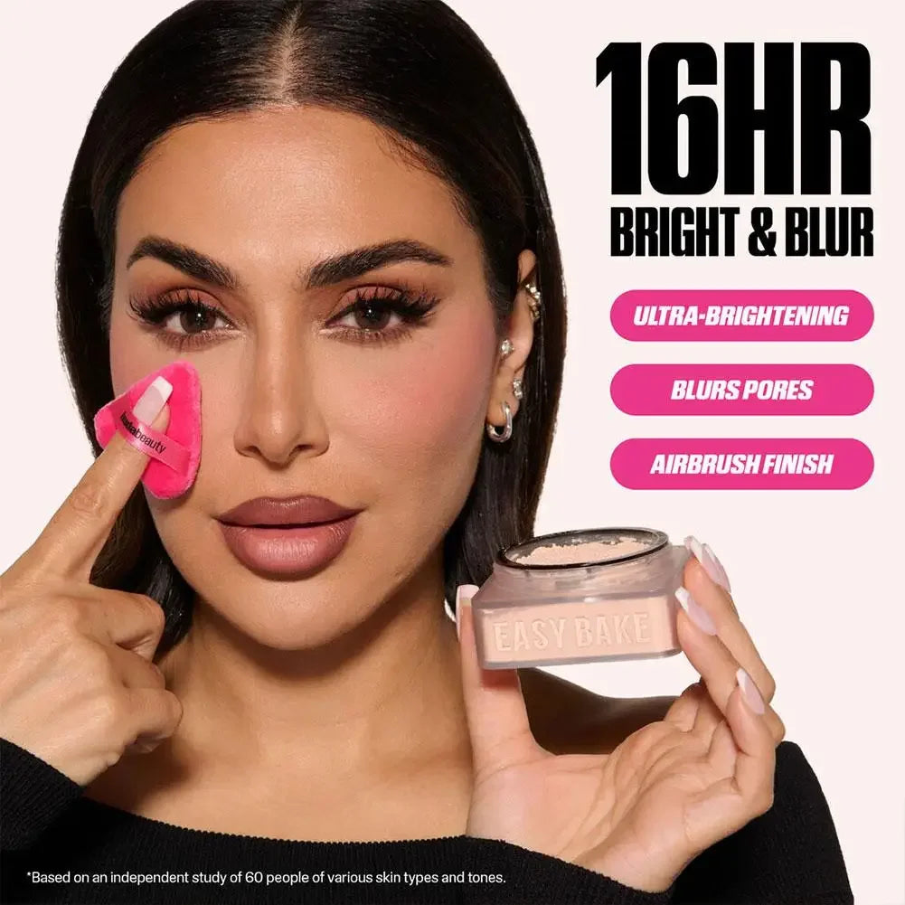New Huda Easy Bake Loose & Setting Powder Long Lasting Oil Control Matte Waterproof Brightening Loose Powder Makeup Cosmetics