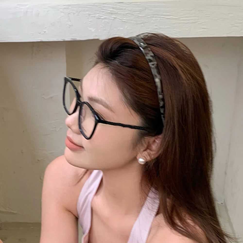 Fashion Sunglasses shaped Headband Anti-Slip Acrylic Hairbands for Women Invisible Hair Hoops Fixed Headband Hair Accessories