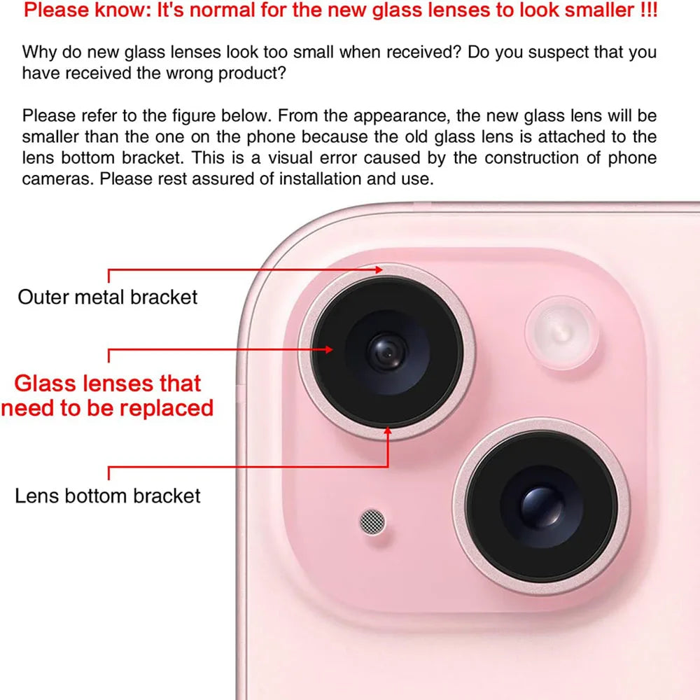 Back Camera Glass For iPhone 11 12 13 14 15 Plus MIni Pro Max Rear Camera Lens With Adhesive And Remove Tools Replacement