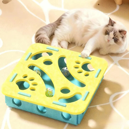 New Cat Puzzle Toy Felt Tunnel Box Cat Playing Toy With Ball Indoor Sports Entertainment Hunting Indoor Kitten Toys Cat Supplies