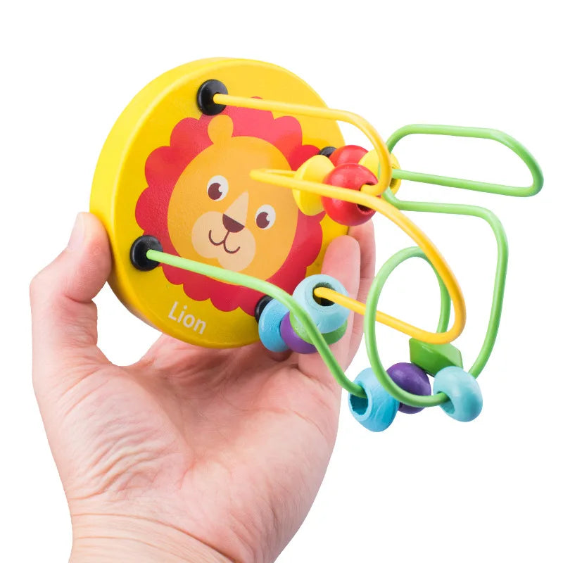 Montessori Baby Toys Wooden Roller Coaster Bead Maze Abacus Math Toys Toddler Early Educational Toys for 1 2 3 Years Kids Gifts