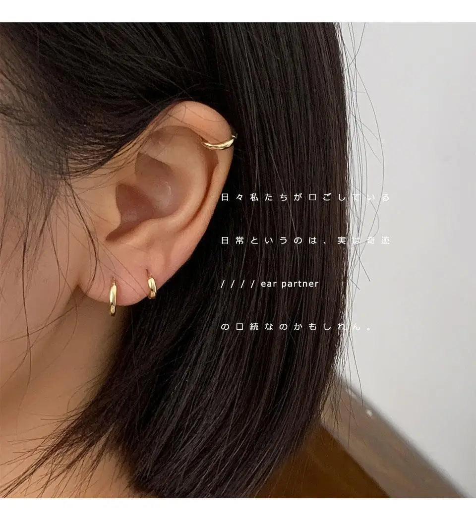 Real 925 Sterling Silver Minimalist Bohemian Round Earring for Women Hoop Earring Jewelry Accessories