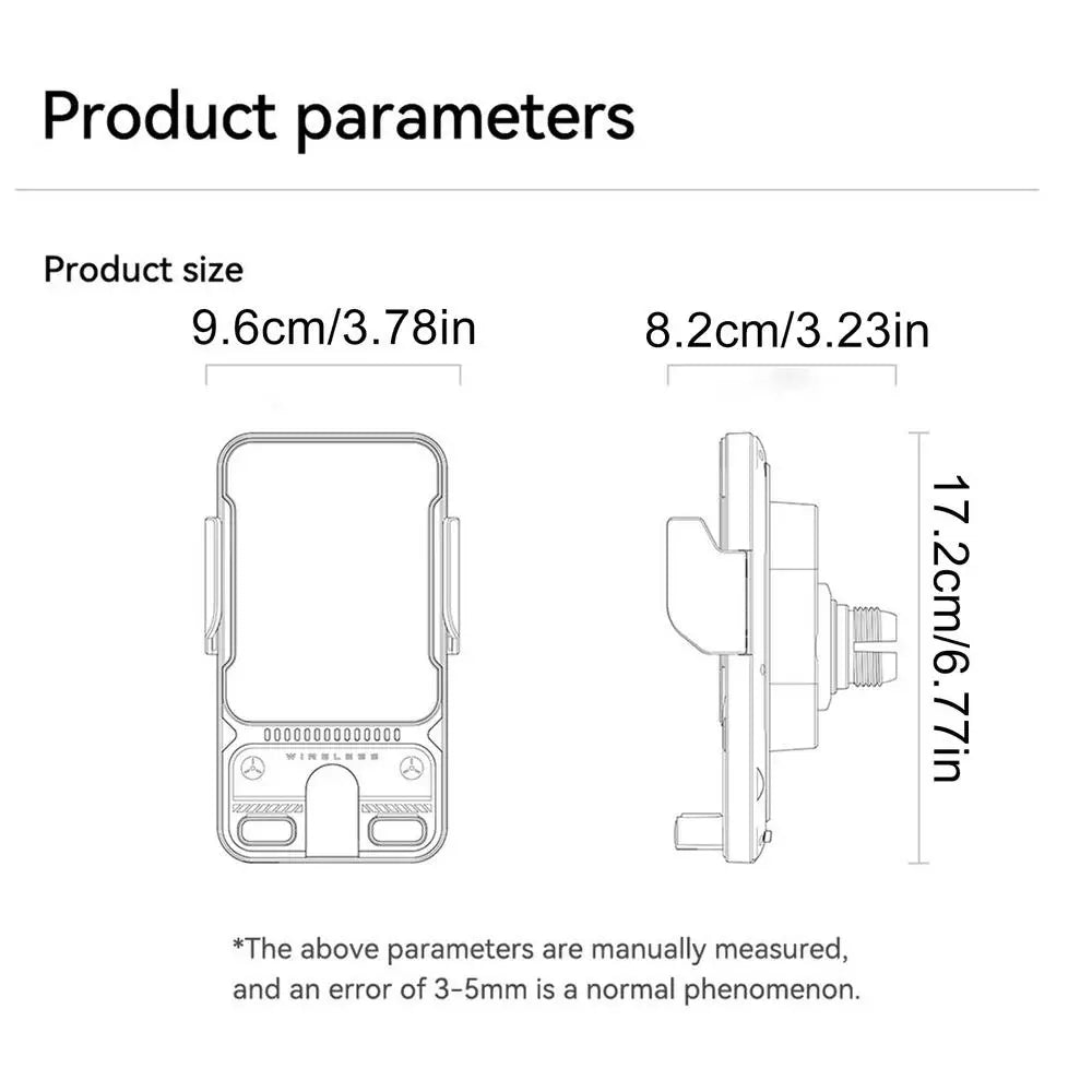 Wireless Charger for Car 15W Fast Charging Air Vent Cradles Auto Clamping Phone Holders for Music Control Video Streaming Daily