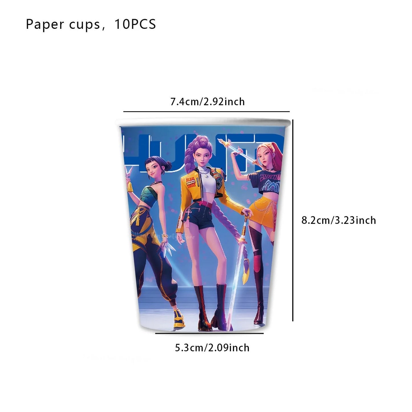 KPop Demon Hunters Birthday Decoration Disposable Party Tableware Paper Plates Napkins Cups Tablecloth Gift Bag Event Supplies