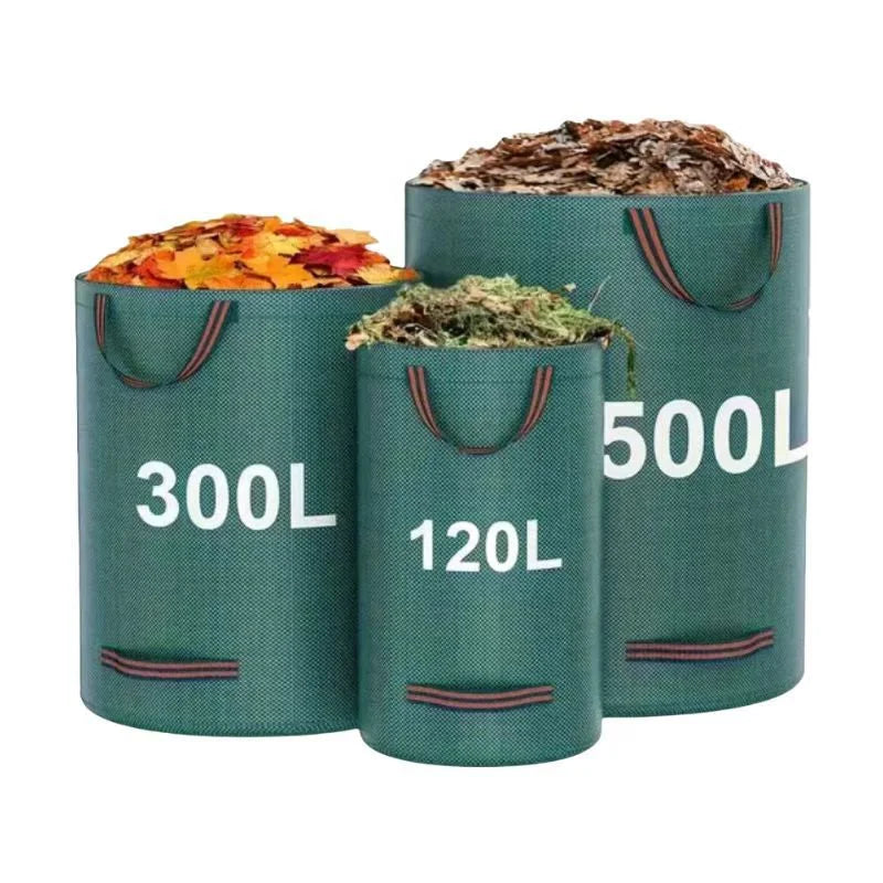 PP Garden Waste Bags Heavy-Duty  Reusable Yard Debris Bags with Industrial Fabric and Handles for Plant, and Leaf Collection