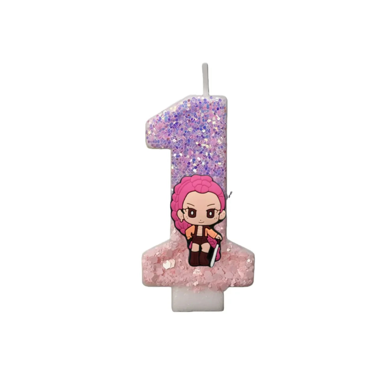 Cartoon Cute Girl Group Hunters Digital Candle Number 0-9 Kids Birthday Cake Decoration Supplies Party Accessories Supplies