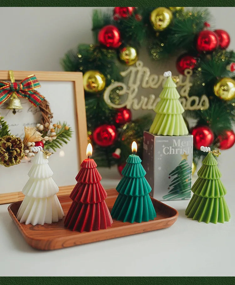3D Christmas Tree Candle Silicone Mold DIY Christmas Candle Making Kit Handmade Soap Plaster Resin Baking Tools Holiday Gifts
