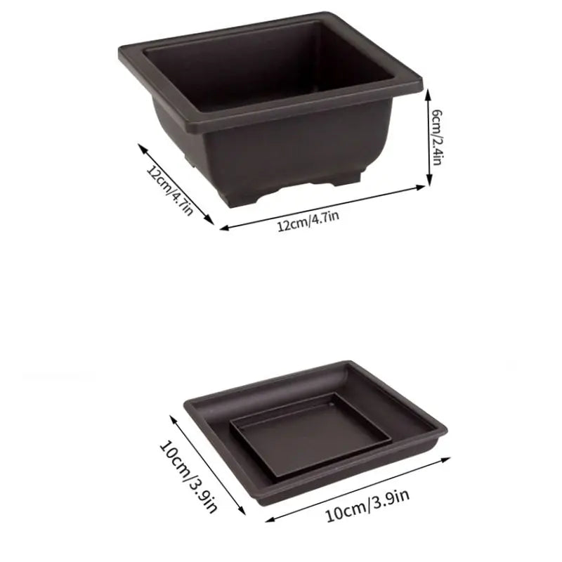 Rectangular Flowerpots Plastic Bonsai Plants Pot Square for Flower Balcony Garden Yard Landscape Bonsai Pot Trays Home Decor