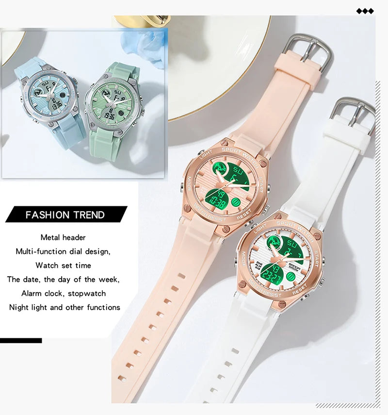 SANDA Girl Electronic Top Brand G Style LED Digital Watch Women Sport Chronograph Lady Quartz Wristwatch 50m Waterproof Female