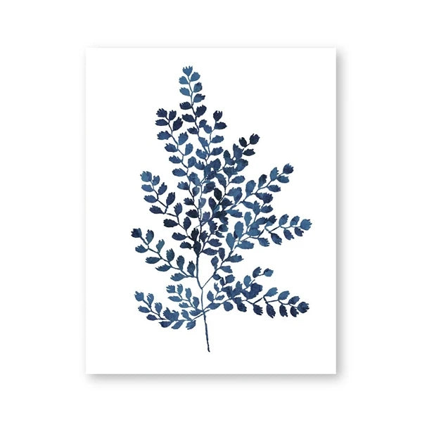 Pressed Blue Wild Flowers Wall Art Canvas Painting Hampton Style Posters Botanical Prints Blue and White Pictures Home Decor
