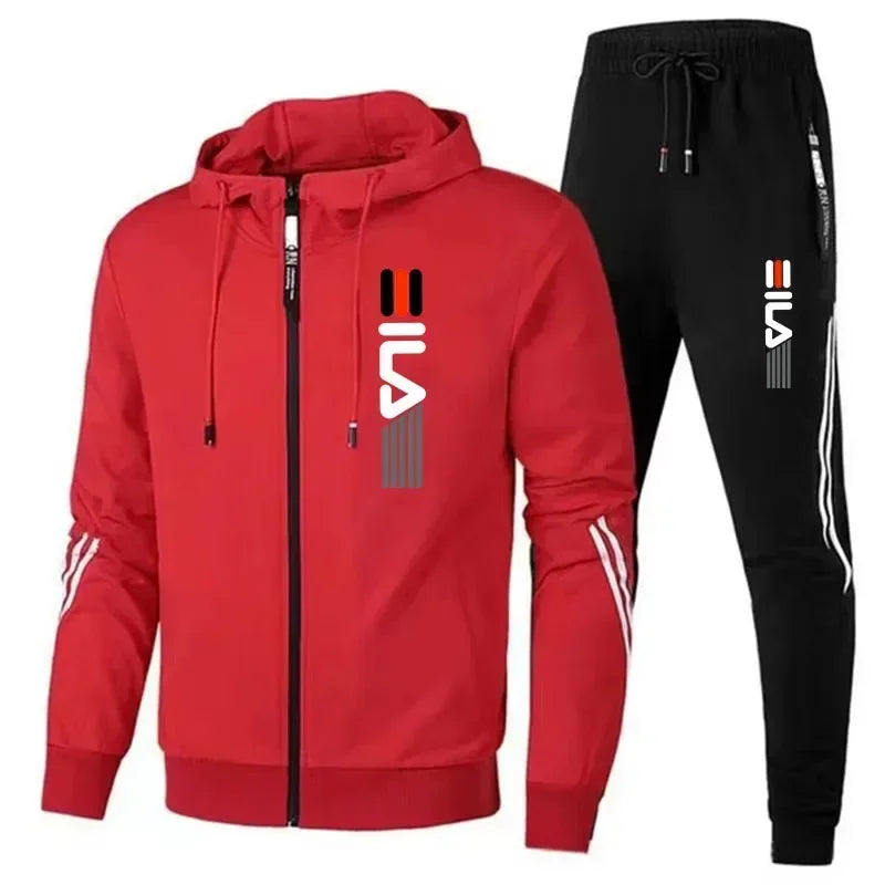Autumn and Winter Zippered Sweatshirts + Sportswear Pants, Men's Jogging and Fitness Sets, Men's Casual Sportswear Sets