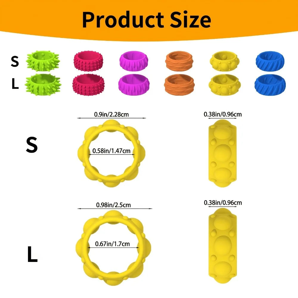 New Fidget Toys Children's Silicone Sensory Ring Silicone Decompression Toy Sensory Ring