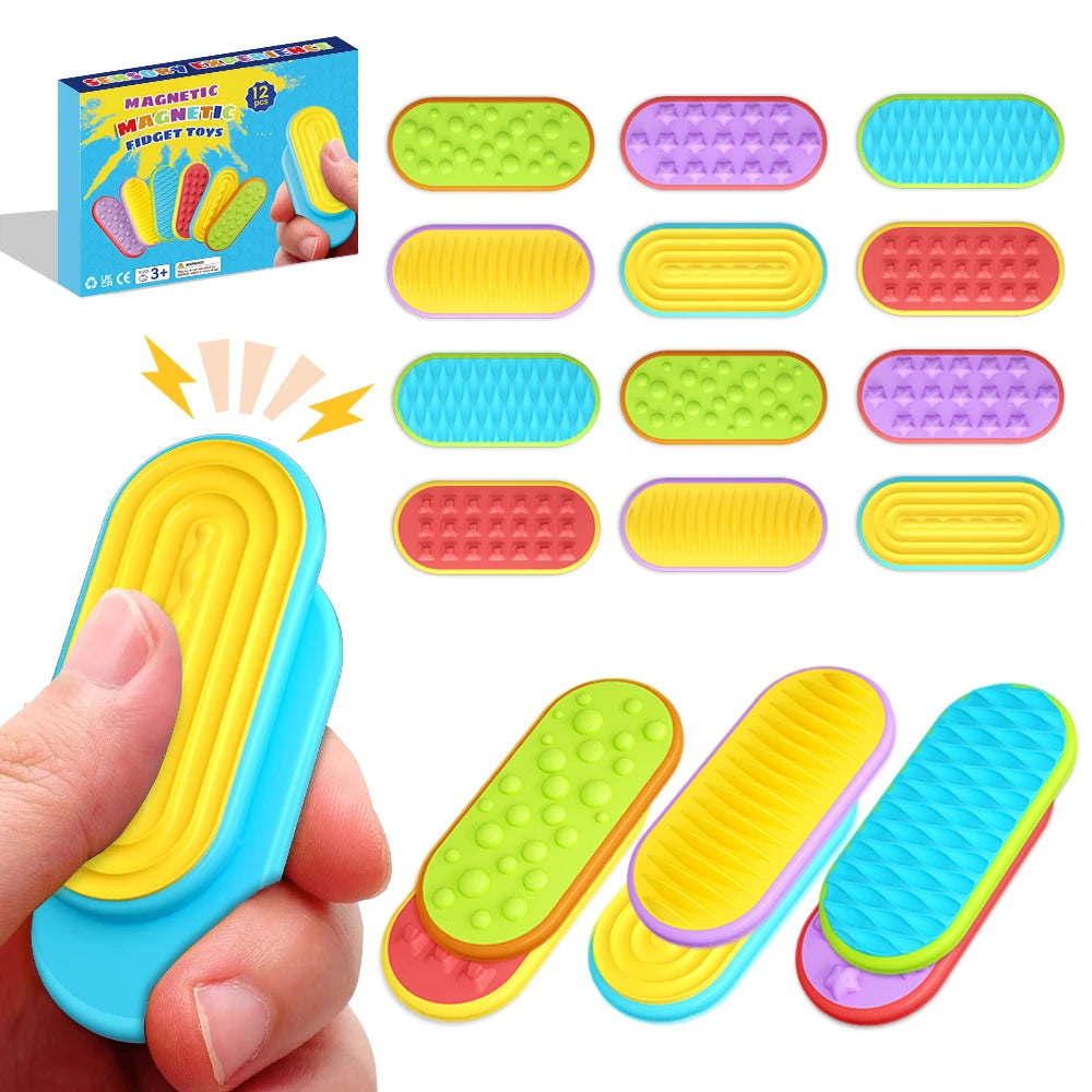 6/12/18PCS Silicone Sensory Strip Fidget Toys Kids Autism Decompression Calming Fidgeting Toy Adults  Anxiety Relief Sensory Toy