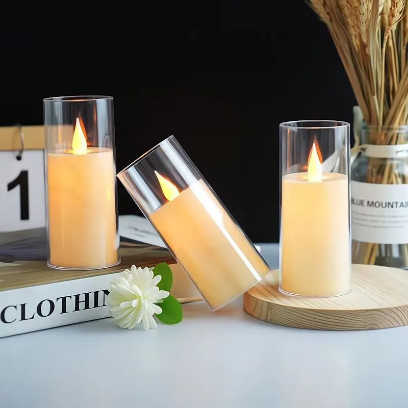 led rocking simulation glass electronic candle light Christmas wedding birthday romantic atmosphere candle decoration