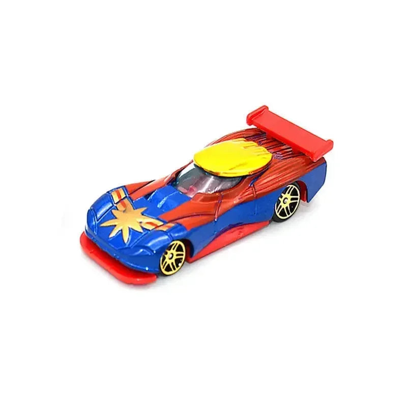 6Pcs/set Marvel Racing Cars Avengers Car Captain America Hulk Ironman Spiderman Venom Action Figures Kids Birthday Gift