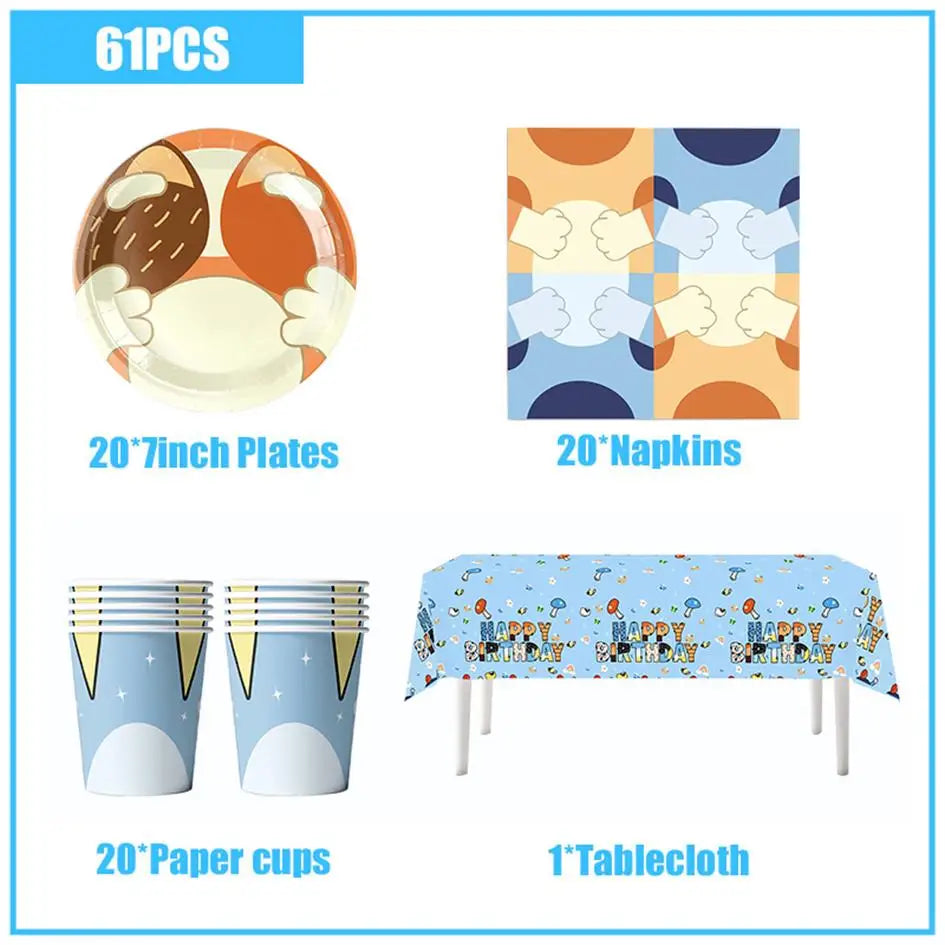 New Cartoon Dogs Birthday Party Decoration Full Set Kit