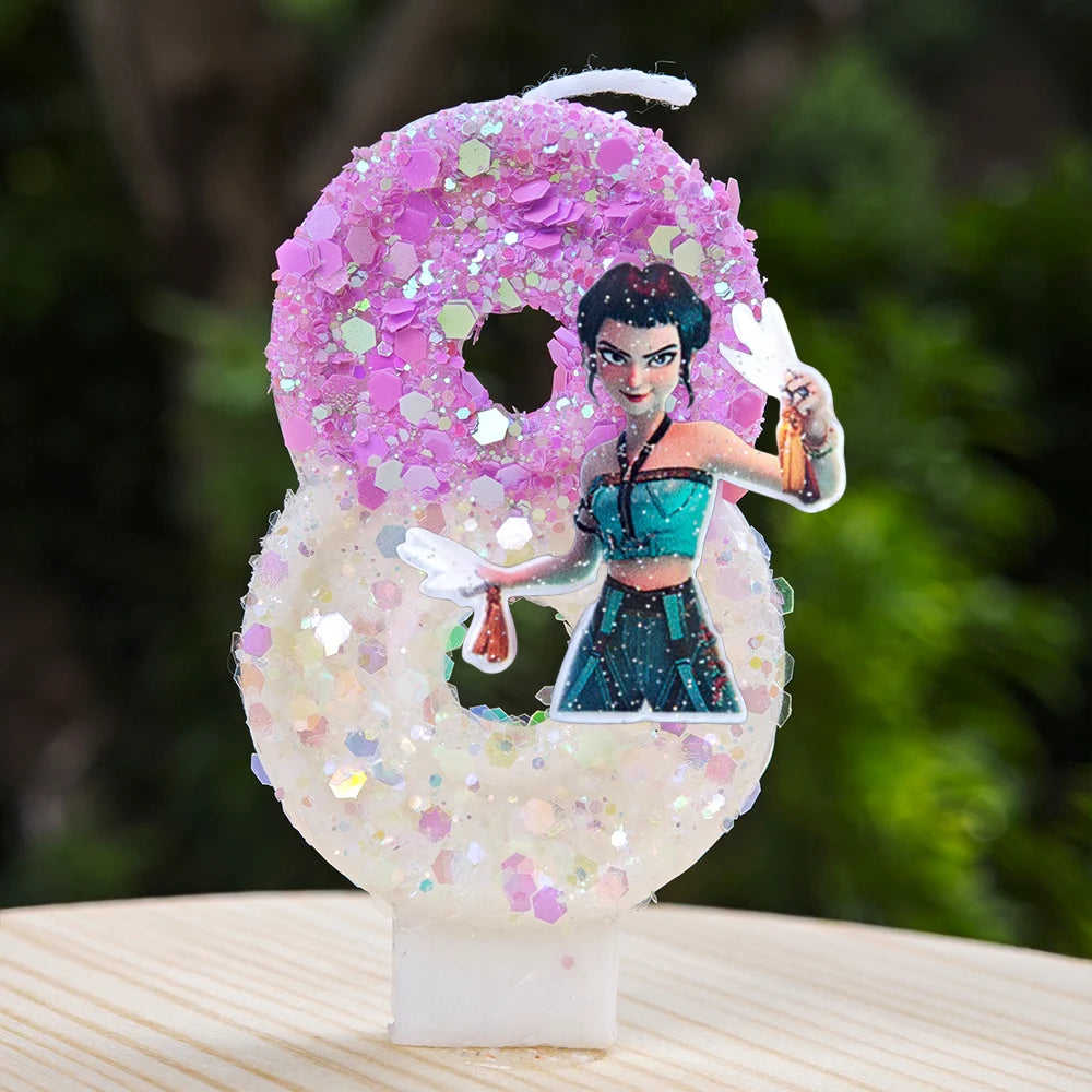 New Kpop Demon Hunters Theme Candle Number 0-9 Birthday Party Cake Decoration Cartoon Baby Shower Supplies Kids Gifts