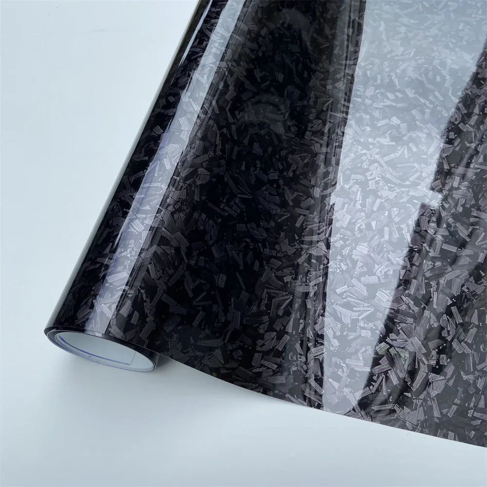 Black Forged Carbon Fiber Vinyl Car Wrap Film Decal Self Adhesive DIY Styling Interior Stickers For Motorcycle Wrapping