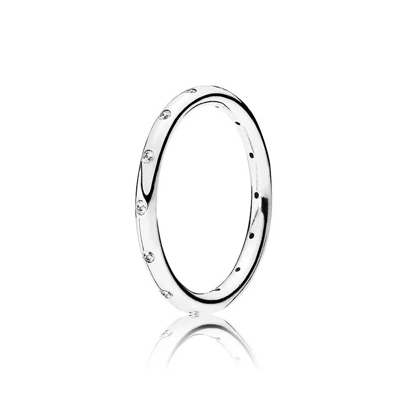 New White Series Original 925 Sterling Silver Women Finger Rings for Women Silver Daisy Mom heart Zirconia Stone Luxury Jewelry