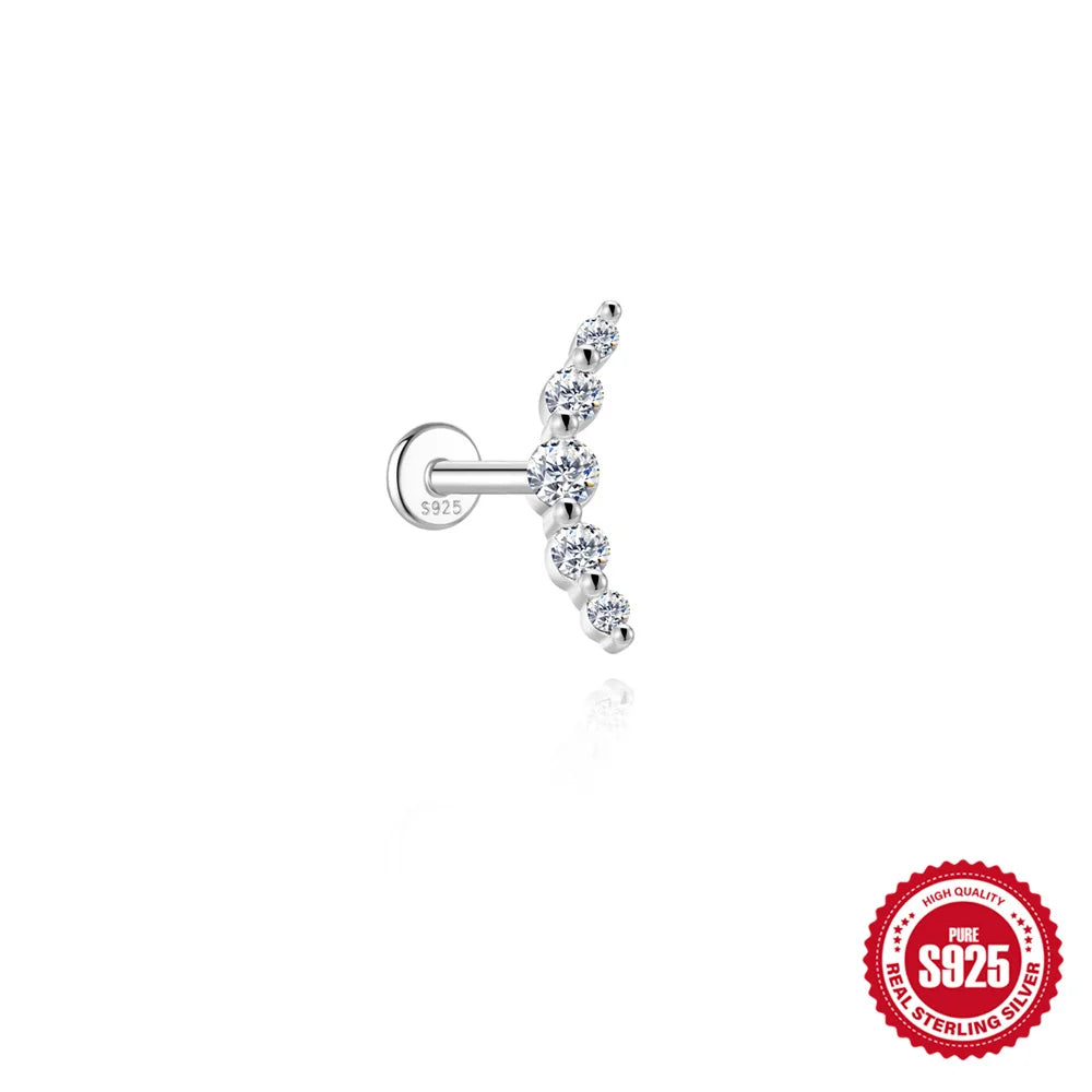 AIDE Certified Moissanite Earrings 925 Sterling Silver Piercing Woman Jewelry Water drops stars moon tassels flowers leaves Gift