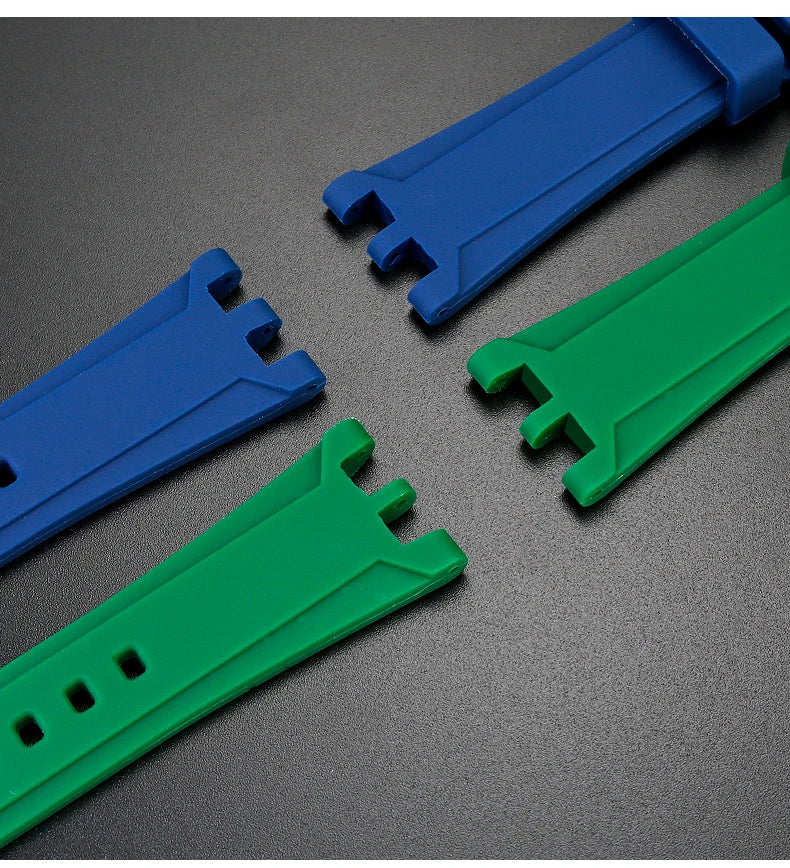 Rubber Watch Band For Versace V-RACE DUAL Series Strap Silicone Watch Accessories 24mm Waterproof Belt Notch Special Concave