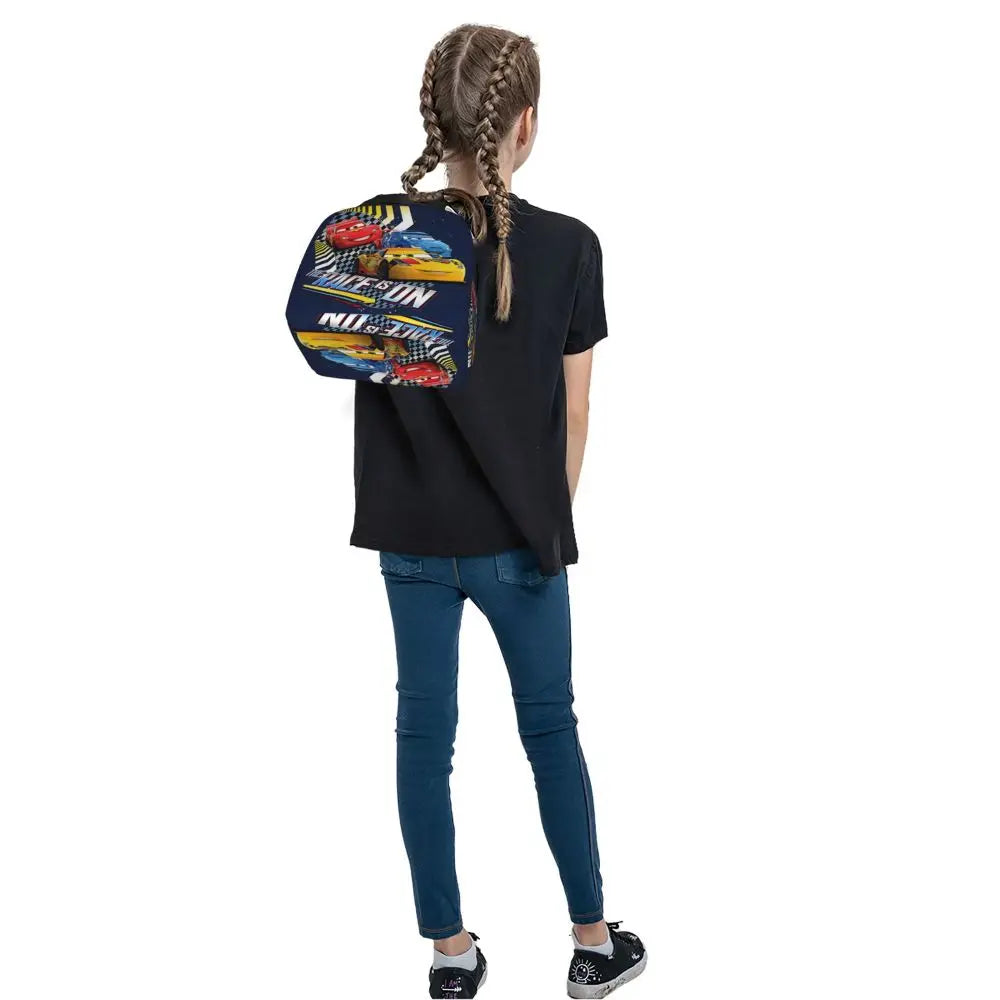 Custom Car 95 Lightning Mcqueen Insulated Lunch Bag for Women Resuable Racing Car Thermal Cooler Bento Box Office Picnic Travel