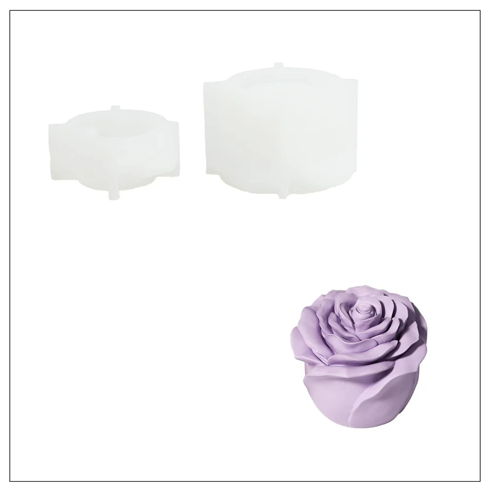 Nicole Eternal Rose Candle Jar Concrete Mold Candle Refill Silicone Mold DIY Handmade Gifts Tools Home Decor