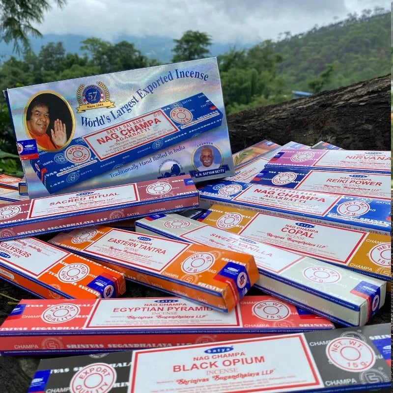 Satya Incense Sticks Handmade India White Sage Dragons Blood Natural Household Indoor Clean Air Incense Sticks NAG Champa