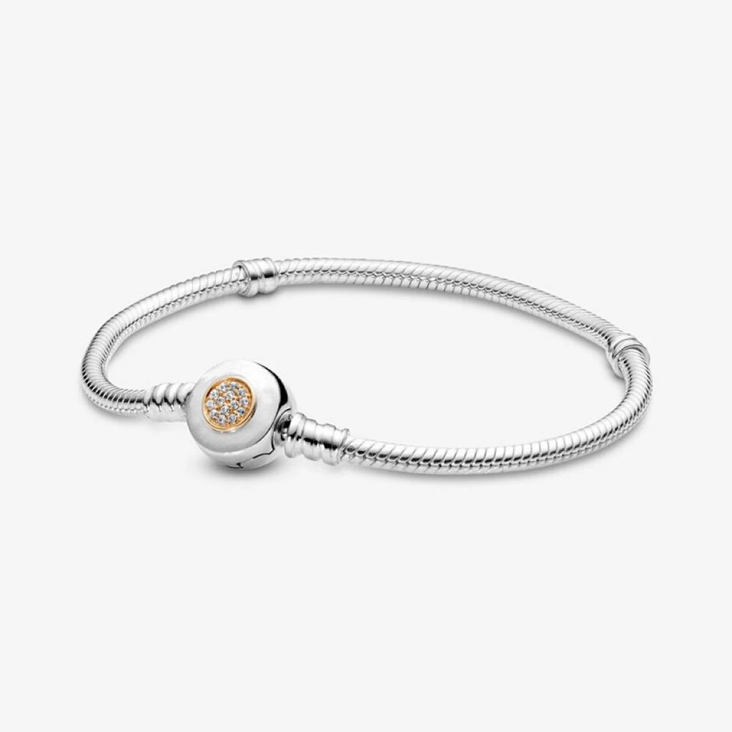 Original hot selling 925% sterling silver fashionable round heart snake bone bracelet for women DIY luxury jewelry gift making